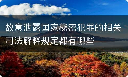 故意泄露国家秘密犯罪的相关司法解释规定都有哪些