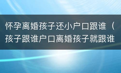 怀孕离婚孩子还小户口跟谁（孩子跟谁户口离婚孩子就跟谁吗）