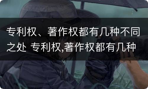 专利权、著作权都有几种不同之处 专利权,著作权都有几种不同之处有哪些