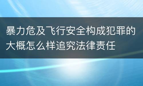 暴力危及飞行安全构成犯罪的大概怎么样追究法律责任