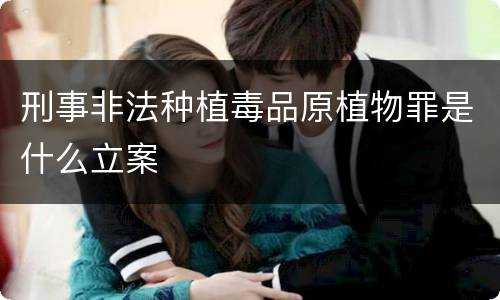 刑事非法种植毒品原植物罪是什么立案