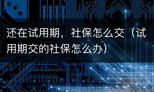 还在试用期，社保怎么交（试用期交的社保怎么办）