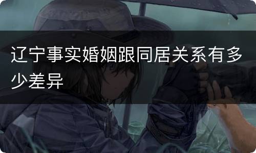 辽宁事实婚姻跟同居关系有多少差异