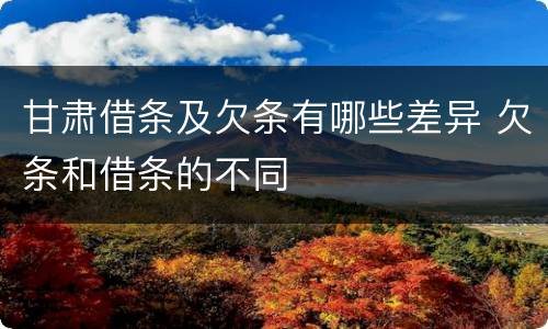 甘肃借条及欠条有哪些差异 欠条和借条的不同