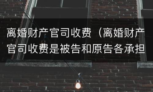 离婚财产官司收费（离婚财产官司收费是被告和原告各承担一半吗）