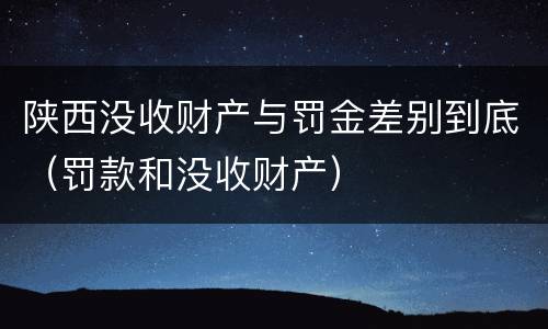 陕西没收财产与罚金差别到底（罚款和没收财产）
