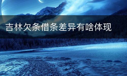 吉林欠条借条差异有啥体现