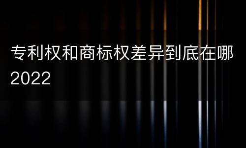 专利权和商标权差异到底在哪2022