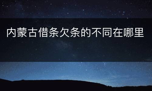 内蒙古借条欠条的不同在哪里