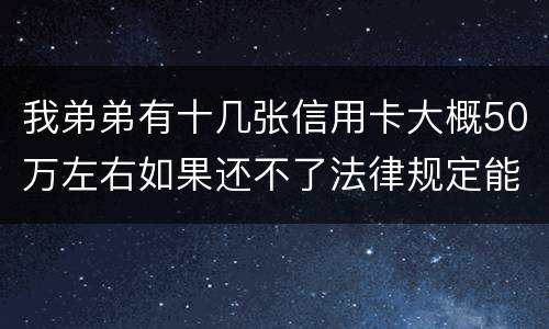 我弟弟有十几张信用卡大概50万左右如果还不了法律规定能判多少年