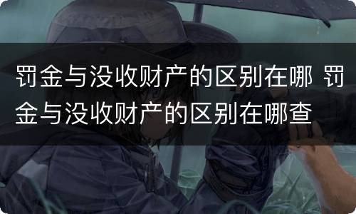 罚金与没收财产的区别在哪 罚金与没收财产的区别在哪查