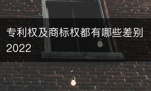 专利权及商标权都有哪些差别2022