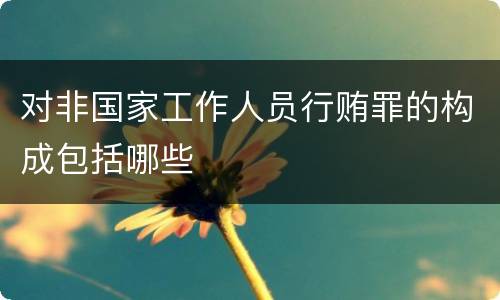 对非国家工作人员行贿罪的构成包括哪些