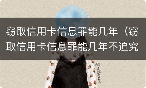 窃取信用卡信息罪能几年（窃取信用卡信息罪能几年不追究）