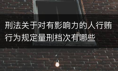 刑法关于对有影响力的人行贿行为规定量刑档次有哪些