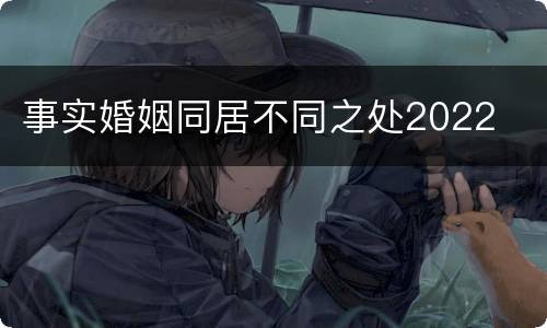 事实婚姻同居不同之处2022