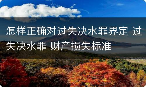 怎样正确对过失决水罪界定 过失决水罪 财产损失标准