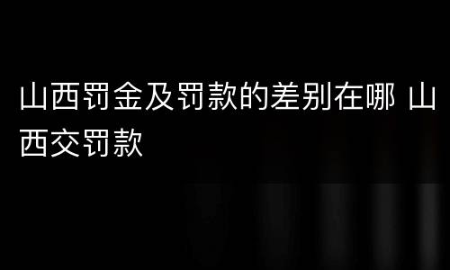 山西罚金及罚款的差别在哪 山西交罚款