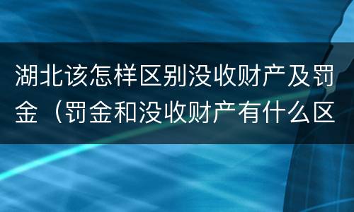 湖北该怎样区别没收财产及罚金（罚金和没收财产有什么区别）