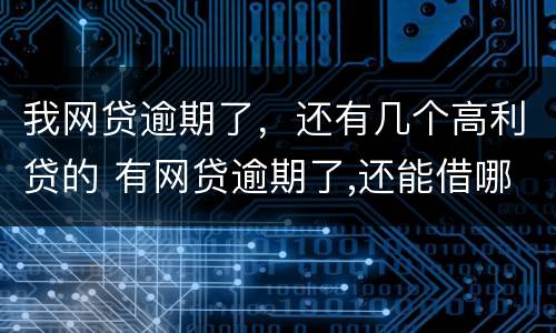 我网贷逾期了，还有几个高利贷的 有网贷逾期了,还能借哪个贷款
