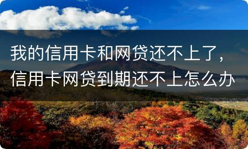 我的信用卡和网贷还不上了，信用卡网贷到期还不上怎么办