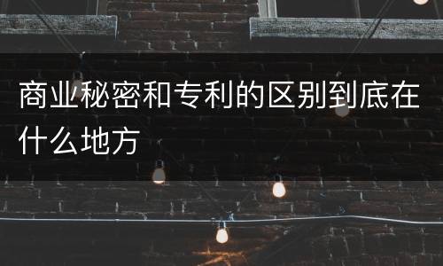 商业秘密和专利的区别到底在什么地方