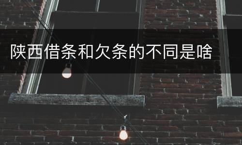 陕西借条和欠条的不同是啥