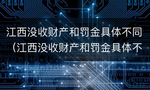 江西没收财产和罚金具体不同（江西没收财产和罚金具体不同吗）