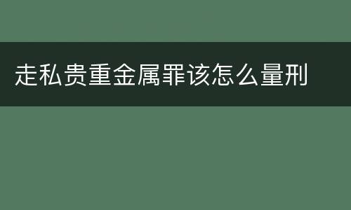 走私贵重金属罪该怎么量刑