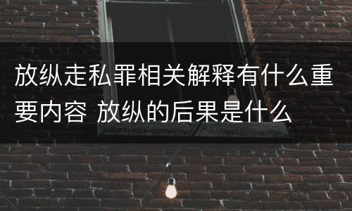放纵走私罪相关解释有什么重要内容 放纵的后果是什么