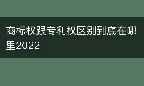 商标权跟专利权区别到底在哪里2022