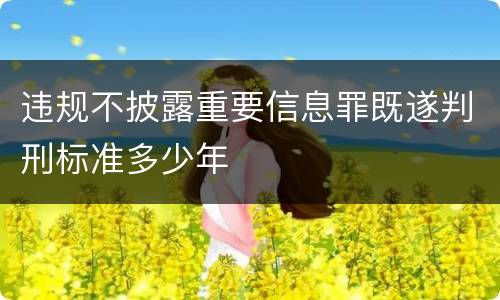 违规不披露重要信息罪既遂判刑标准多少年