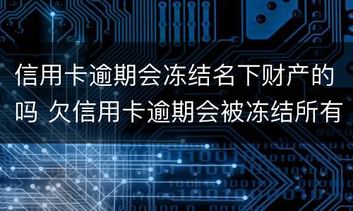 信用卡逾期会冻结名下财产的吗 欠信用卡逾期会被冻结所有资产吗