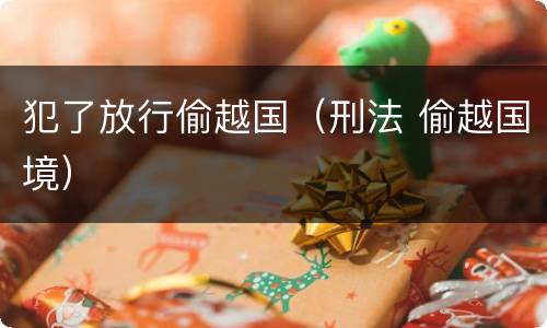 犯了放行偷越国（刑法 偷越国境）