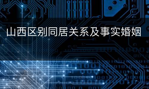 山西区别同居关系及事实婚姻