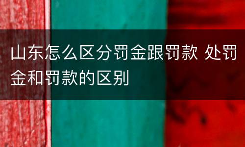山东怎么区分罚金跟罚款 处罚金和罚款的区别