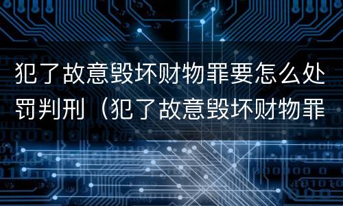 犯了故意毁坏财物罪要怎么处罚判刑（犯了故意毁坏财物罪要怎么处罚判刑的）
