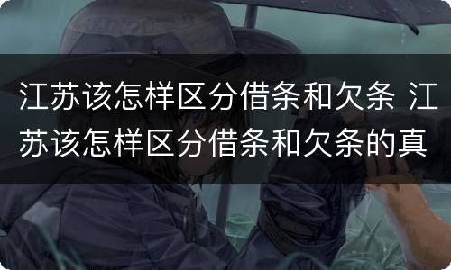 江苏该怎样区分借条和欠条 江苏该怎样区分借条和欠条的真假