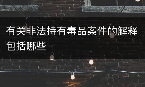 有关非法持有毒品案件的解释包括哪些