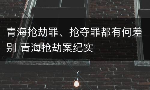 青海抢劫罪、抢夺罪都有何差别 青海抢劫案纪实