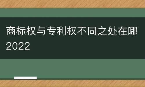 商标权与专利权不同之处在哪2022