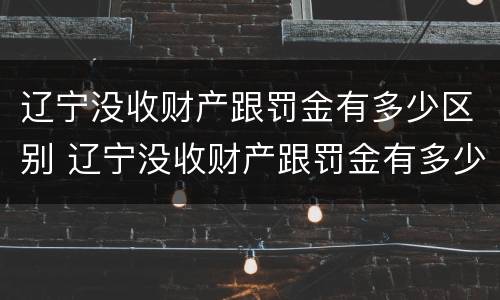辽宁没收财产跟罚金有多少区别 辽宁没收财产跟罚金有多少区别呢