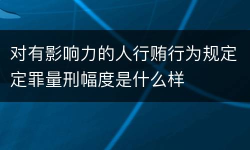 对有影响力的人行贿行为规定定罪量刑幅度是什么样