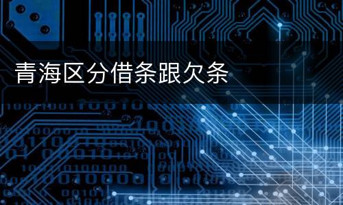 青海区分借条跟欠条