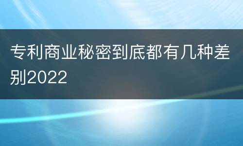 专利商业秘密到底都有几种差别2022