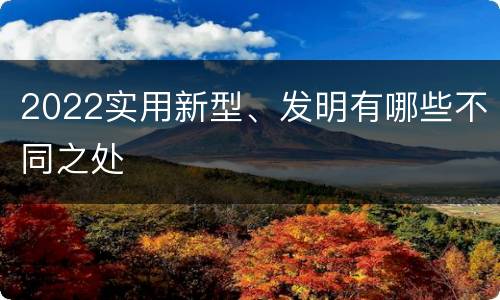 2022实用新型、发明有哪些不同之处