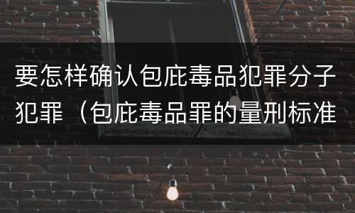 要怎样确认包庇毒品犯罪分子犯罪（包庇毒品罪的量刑标准）