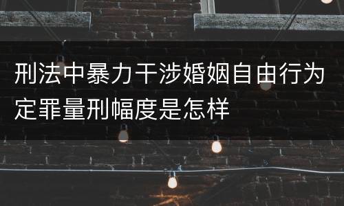 刑法中暴力干涉婚姻自由行为定罪量刑幅度是怎样