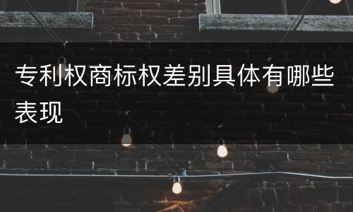 专利权商标权差别具体有哪些表现