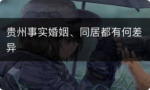 贵州事实婚姻、同居都有何差异
